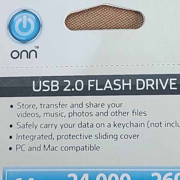 Onn USB 2.0 64GB Compact Storage with Protective Slider Design Flash Drive - Picture 6 of 16